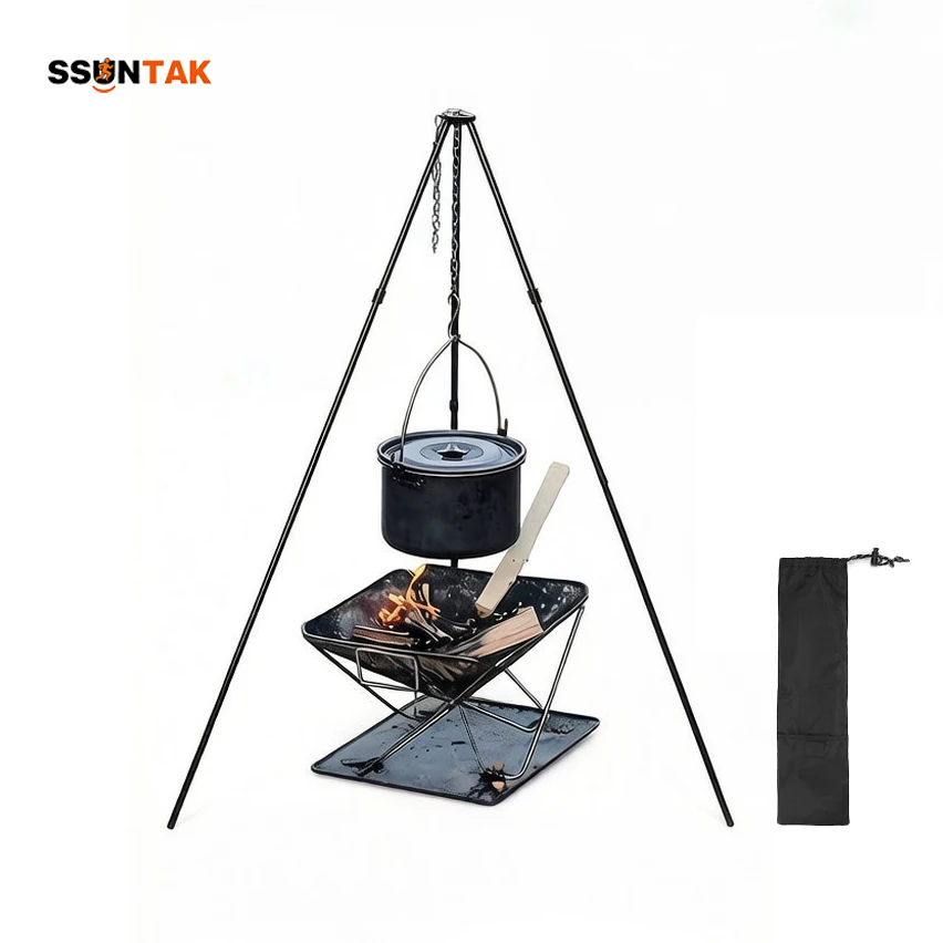 SSUNTAK Portable Detachable Ca - Camping Cooking Pot Tripod recensione e prezzo