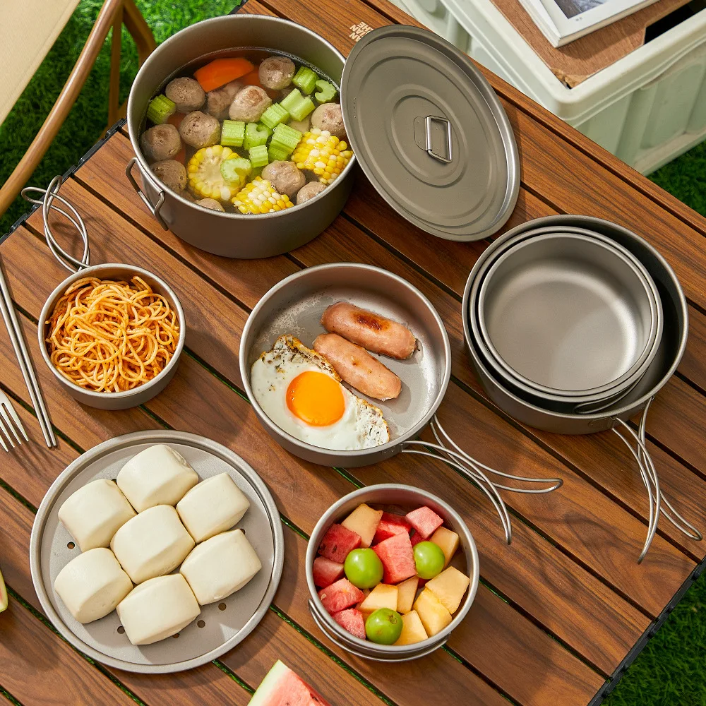 Titanium Outdoor Pot Set Picni - Camping Lightweight Cooking Pot recensione e prezzo