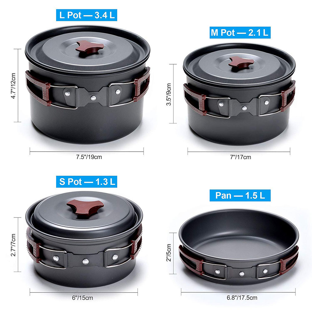 Outdoor Camping Cookware Kit N - Camping Lightweight Cooking Pot recensione e prezzo