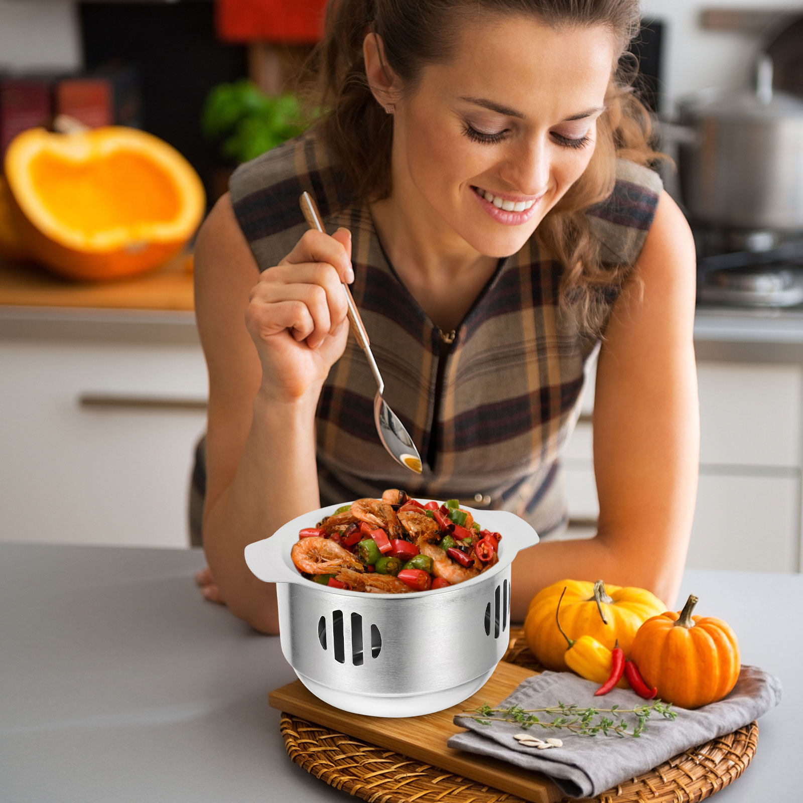 1Set Stainless Steel Cooking P - Camping Lightweight Cooking Pot recensione e prezzo