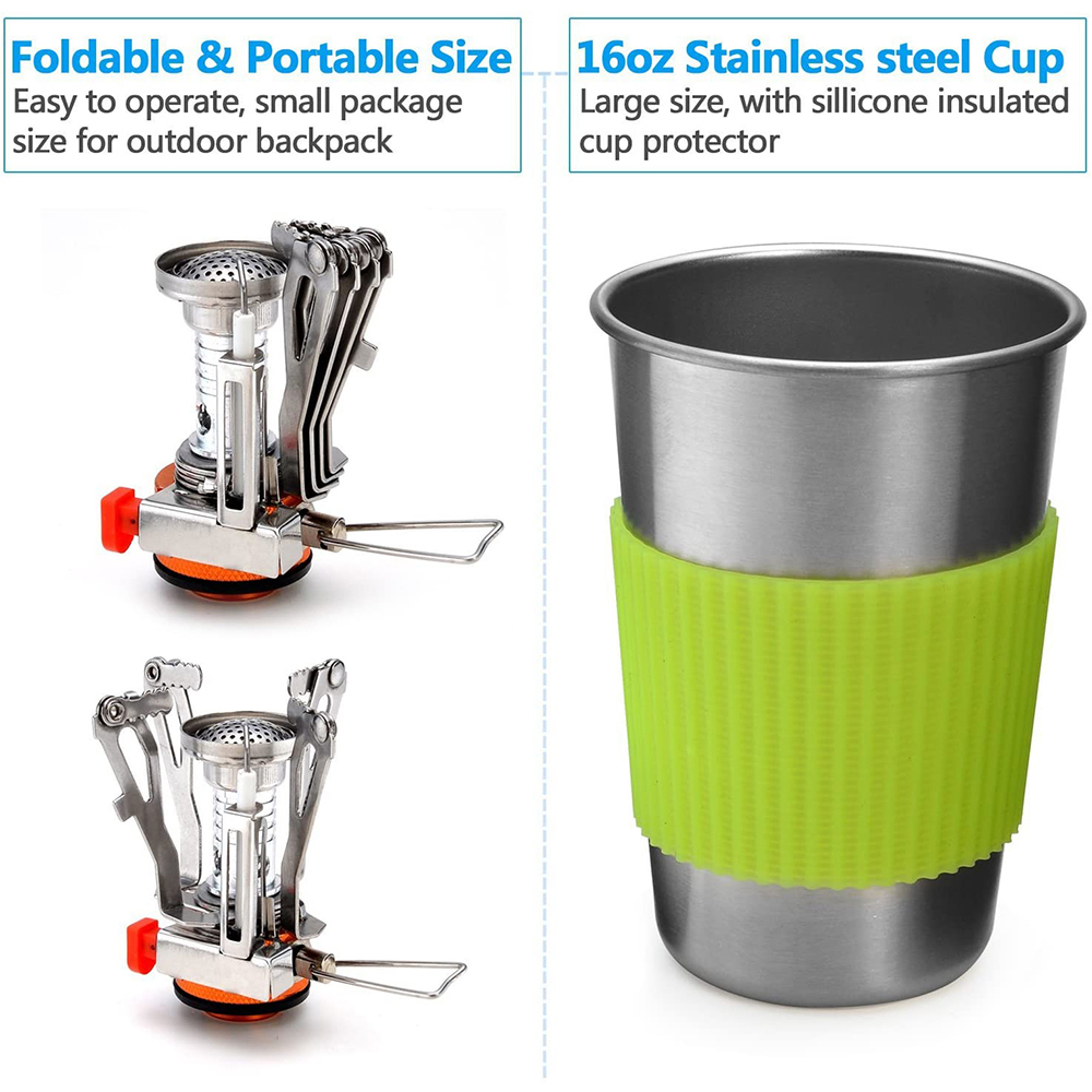 Camping Cookware Kit with Stov - Camping Cooking Hardware recensione e prezzo
