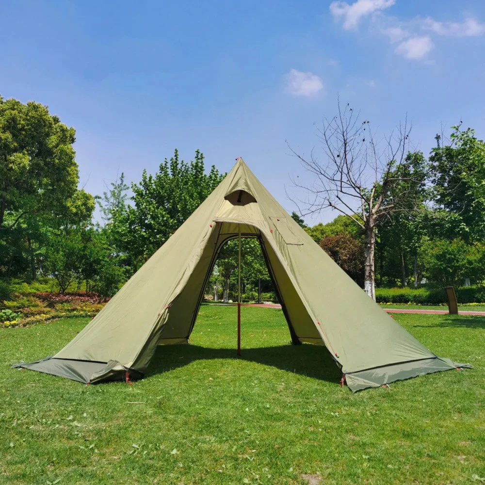 New Pyramid Tent With Snow Ski - Campfire Cooking In Another World recensione e prezzo
