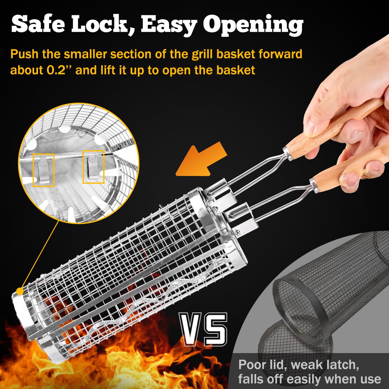 BUYYES Rolling Grill Basket BB - Camping Cooking Basket recensione e prezzo