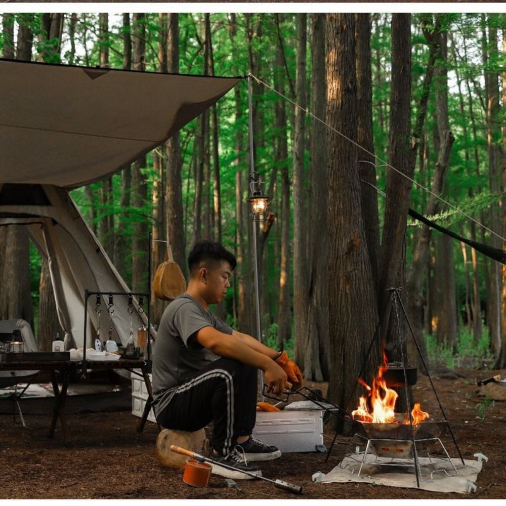 Portable Camping Tripod Adjust - Camping Cooking Pot Tripod recensione e prezzo