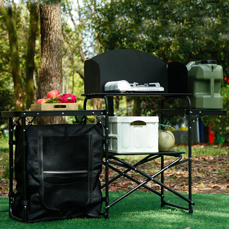 Factory Wholesale Portable Out - Camping Cooking Table With Windshield recensione e prezzo